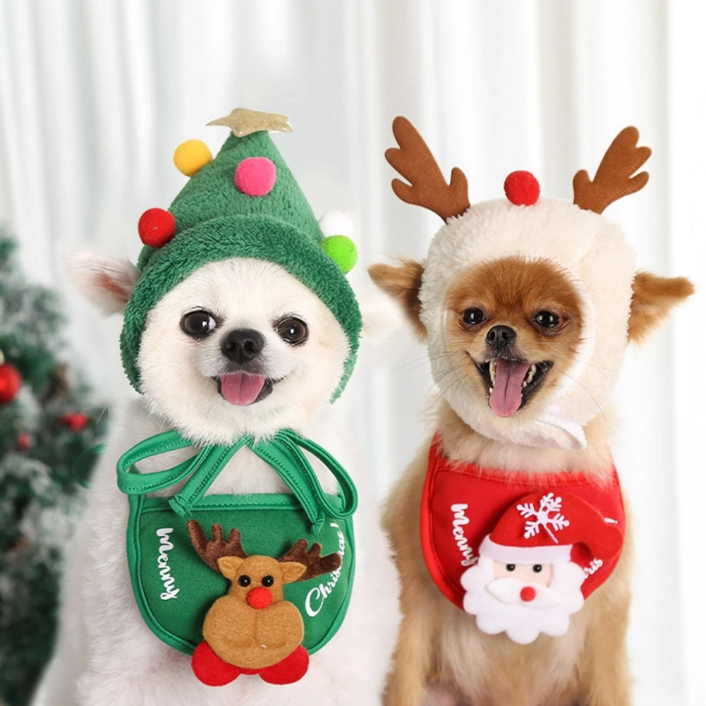 Christmas Cartoon Bandana Hat for Pets