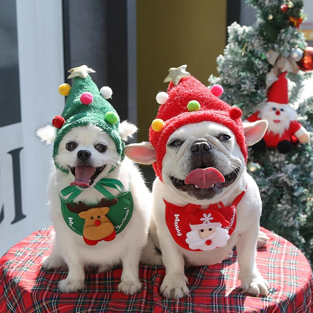 Christmas Cartoon Bandana Hat for Pets