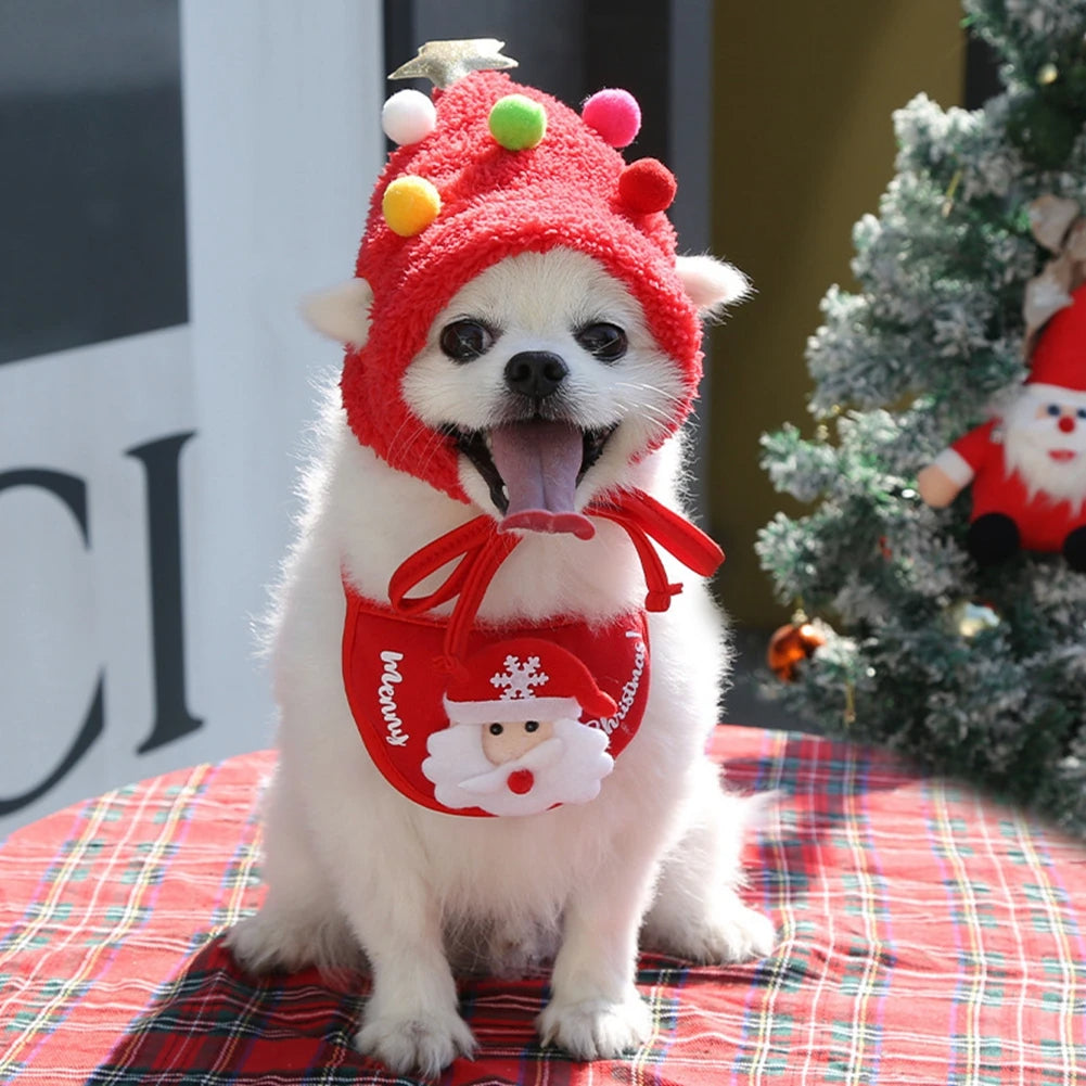 Christmas Cartoon Bandana Hat for Pets
