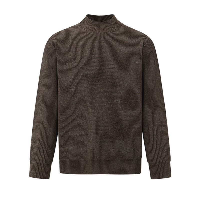 Cozy Elegance: Half-Turtleneck Knit Pullover for Effortless Winter Style